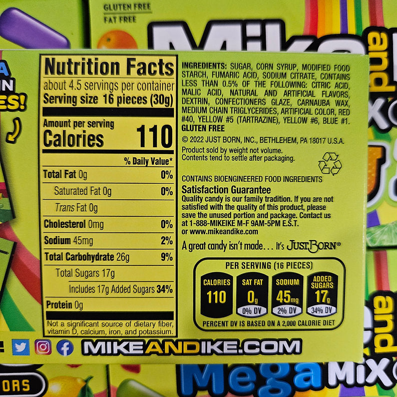 Mike and Ike Mega Mix Sour 141g (Seconds)