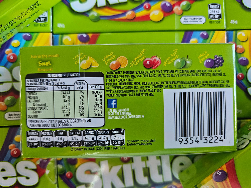 Skittles Box Sour Fruit