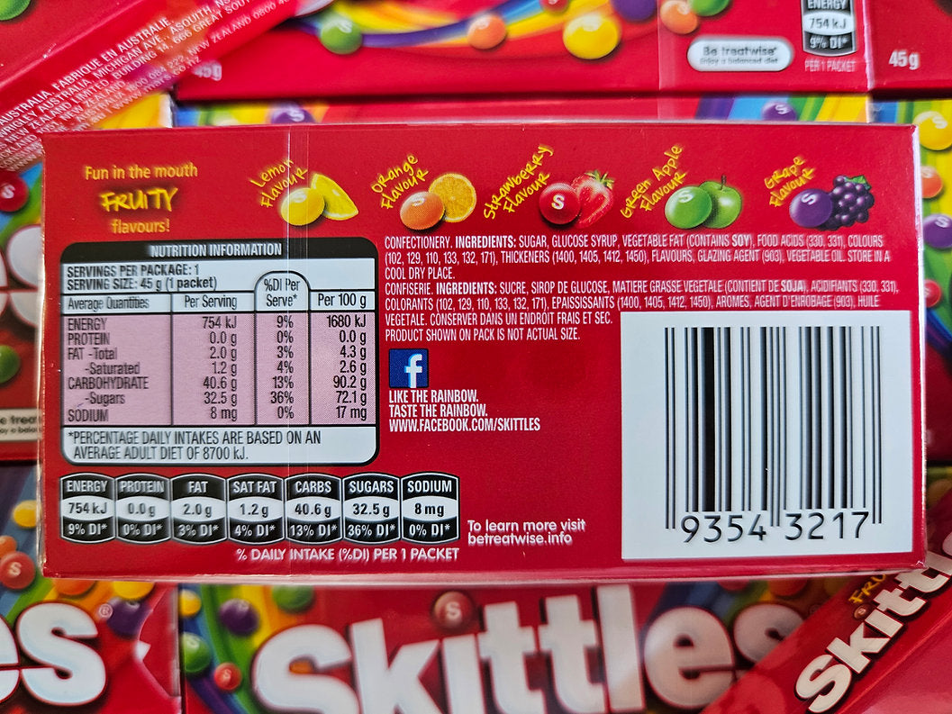 Skittles Box Fruit (Seconds)